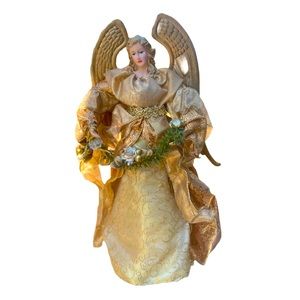 Gold Angel Vintage Christmas Tree Topper